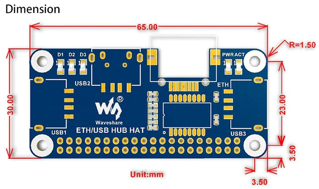 Alt view image 7 of 7 - for Raspberry Pi 4B/3B+/3B/2B/Zero/Zero W/Pi Zero 2 W/ 2 WH, Ethernet/USB HUB HA