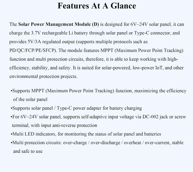 Alt view image 3 of 7 - MPPT Solar Energy/Solar Power Manager Module for 6V~24V Solar Panel, Support Rec