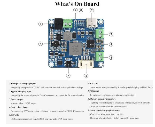 Alt view image 6 of 7 - MPPT Solar Energy/Solar Power Manager Module for 6V~24V Solar Panel, Support Rec
