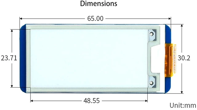 Alt view image 7 of 7 - 2.13inch E-Paper Display HAT for Raspberry Pi 4B/3B+/3B/2B/Zero/Zero W/Zero WH a