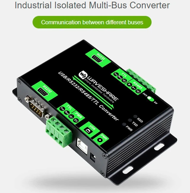 Alt view image 2 of 7 - USB /RS232 /TTL to RS232 /485 /TTL Converter, Industrial Isolated Multi-Bus Adap