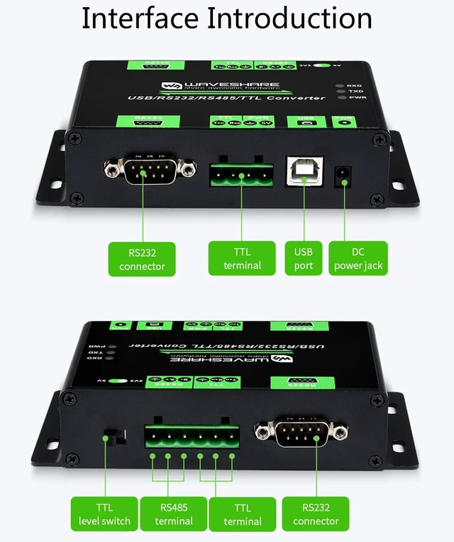 Alt view image 5 of 7 - USB /RS232 /TTL to RS232 /485 /TTL Converter, Industrial Isolated Multi-Bus Adap