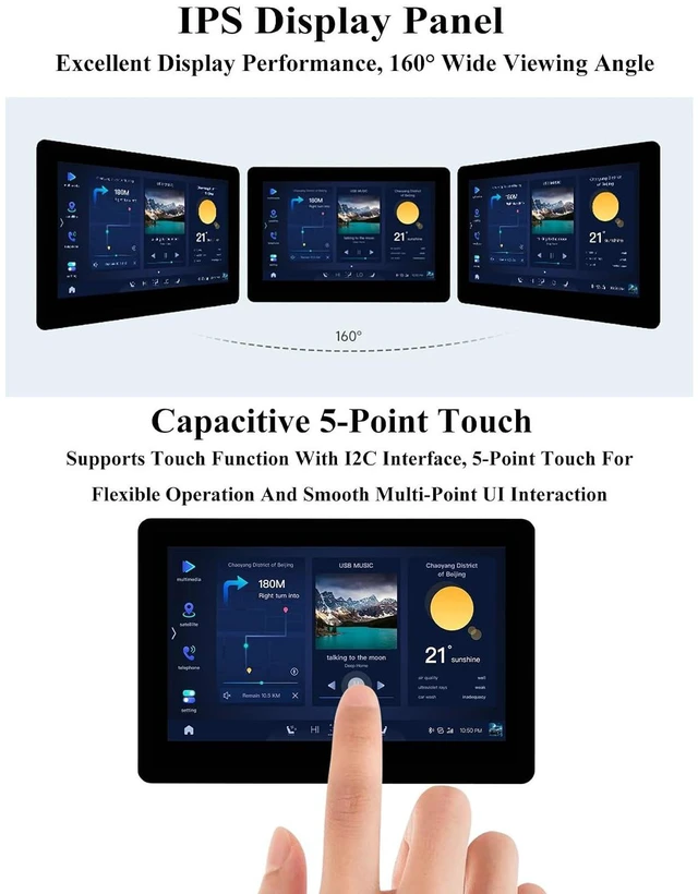 Alt view image 3 of 7 - ESP32-S3 4.3inch Capacitive Touch Display Development Board, 5-Point Touch Scree