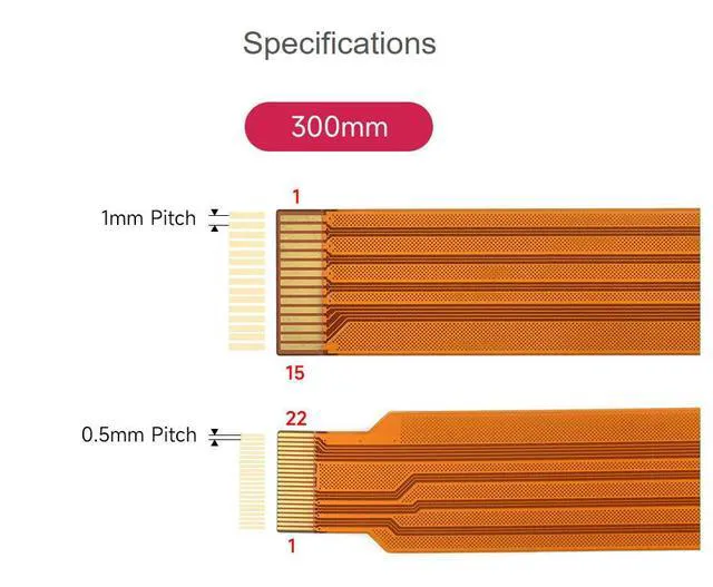 Alt view image 3 of 4 - Official DSI FPC Flexible Cable Compatible with Raspberry Pi 5, 22Pin to 15Pin,