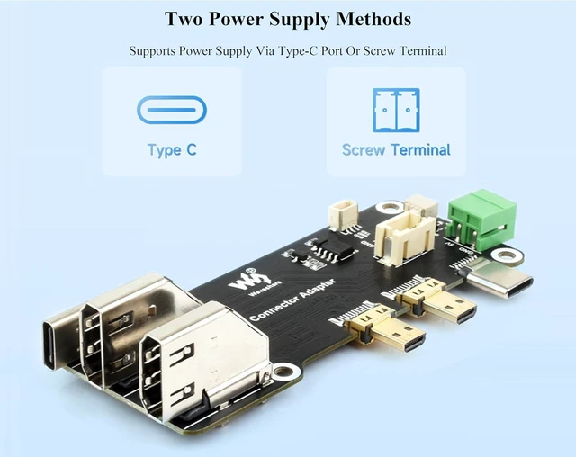 Alt view image 4 of 7 - Micro HDMI to HDMI Adapter Board for Raspberry Pi 5 / Raspberry Pi 4B, Dual 4K O