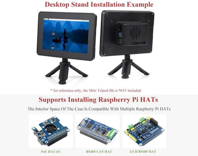 Alt view image 5 of 7 - Protective Case, Compatible with Raspberry Pi 7inch Touch Display 2 and RPi 5, C