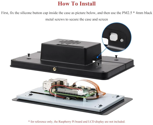 Alt view image 7 of 7 - Protective Case, Compatible with Raspberry Pi 7inch Touch Display 2 and RPi 5, C