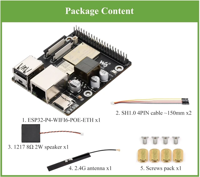 Alt view image 2 of 7 - ESP32-P4 WIFI6 PoE ETH Development Board, Based On ESP32-P4 and ESP32-C6, Suppor