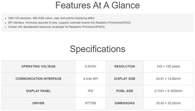 Alt view image 3 of 7 - 1.14inch LCD Module 65K RGB Display Color IPS Screen Display for Raspberry Pi/fo