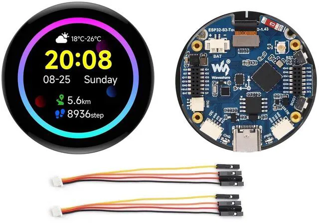 Main image of ESP32-S3 1.43inch AMOLED Display Development Board, 466×466 Resolution 16.7M Col