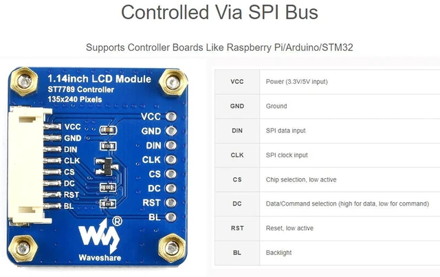 Alt view image 4 of 7 - 1.14inch LCD Module 65K RGB Display Color IPS Screen Display for Raspberry Pi/fo