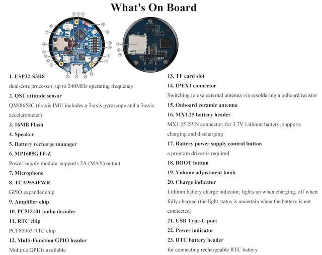 Alt view image 7 of 7 - ESP32-S3 1.46inch Round Touch Display Development Board, 412x412 Pixel IPS Displ