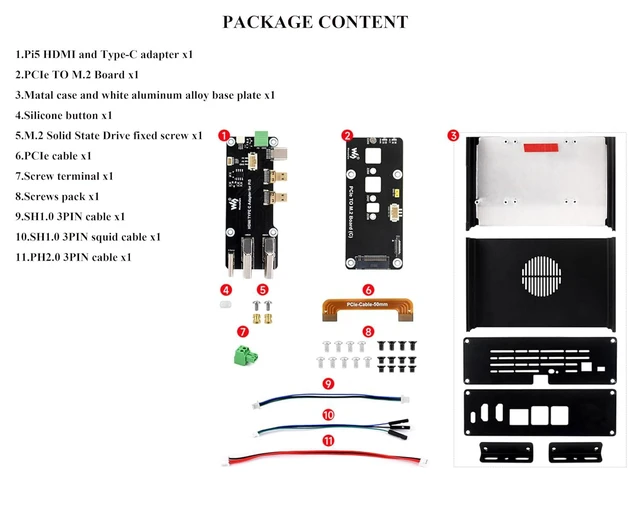 Alt view image 2 of 7 - Multi-Functional All-in-One Mini-Computer Kit Compatible with Raspberry Pi 5, Pi