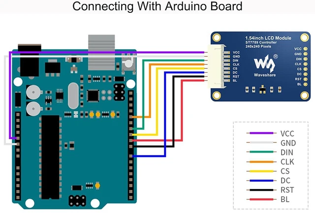 Alt view image 6 of 7 - 1.54inch LCD Display Module 240×240 Resolution IPS Screen, 65K RGB Display Color