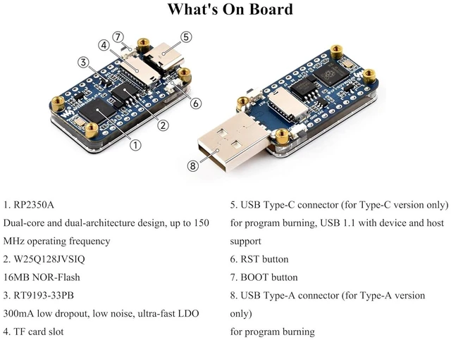 Alt view image 4 of 7 - RP2350 1.47inch Display Development Board, 172x320, 262K Color, Based On RP2350