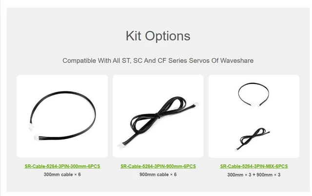 Alt view image 4 of 4 - 6PCS 3PIN Servo Cable, Compatible with ST/SC/CF Series Servos, 900mm / 90cm / 35