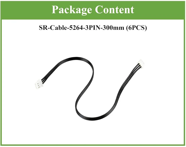 Alt view image 2 of 4 - 6PCS 3PIN Servo Cable, Compatible with ST/SC/CF Series Servos, 300mm / 30cm / 11