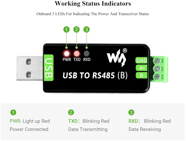 Alt view image 6 of 7 - Industrial USB to RS485 Bidirectional Converter with Original CH343G, Multi-Prot