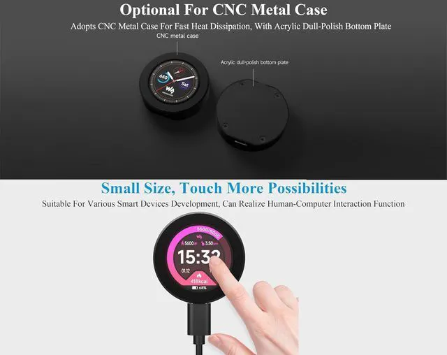 Alt view image 3 of 7 - RP2350 MCU Board with 1.28inch Round Touch Screen 240x240 Pixels IPS Display 65K