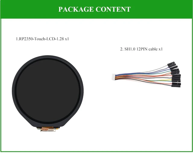 Alt view image 7 of 7 - RP2350 MCU Board with 1.28inch Round Touch Screen 240x240 Pixels IPS Display 65K