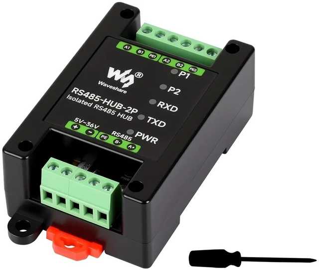 Main image of Industrial-Grade Isolated 2-Ch RS485 Hub, Expands 2-CH RS485 Sub Ports Via 1-CH