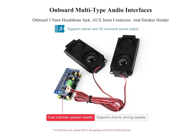 Alt view image 4 of 7 - DA7212 I2S Audio Board with 8 5W Speaker, Compatible with Raspberry Pi 5/ 4B/3B