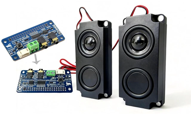 Main image of DA7212 I2S Audio Board with 8 5W Speaker, Compatible with Raspberry Pi 5/ 4B/3B
