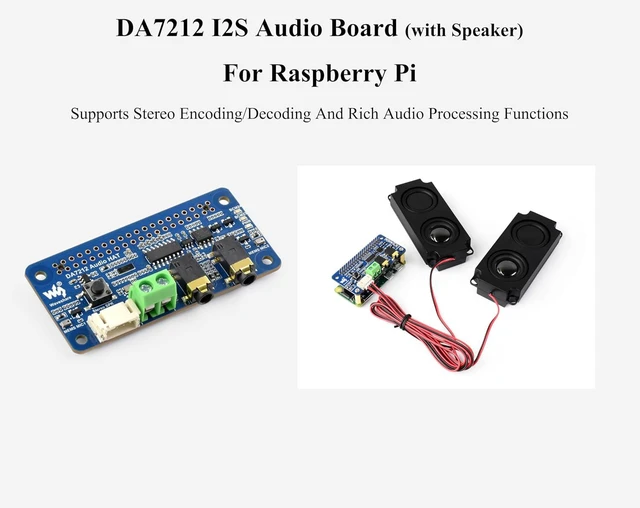 Alt view image 2 of 7 - DA7212 I2S Audio Board with 8 5W Speaker, Compatible with Raspberry Pi 5/ 4B/3B