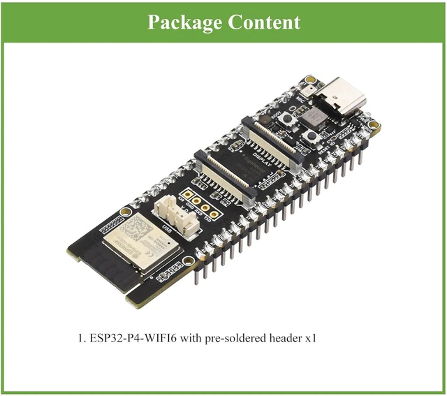 Alt view image 2 of 7 - AI ESP32-P4-WIFI6 Development Board with Pre-Soldered Header, Based On ESP32-P4