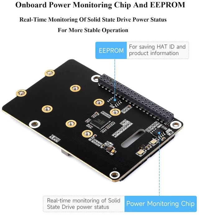 Alt view image 7 of 7 - PCIe to 2-CH M.2 Adapter Compatible with Raspberry Pi 5, Support 2280/2260 / 224