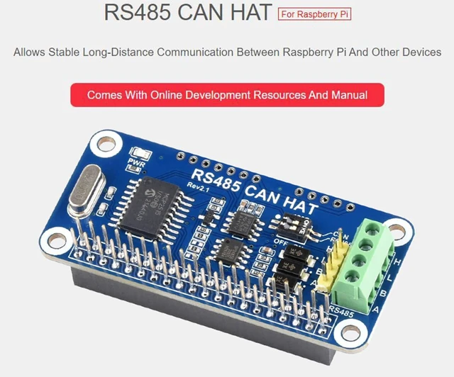 Alt view image 2 of 7 - for Raspberry Pi,RS485 CAN HAT for Pi 4B/3B+/3B/2B/B+/A+/Zero/Zero W/WH/ 2W/2WH,