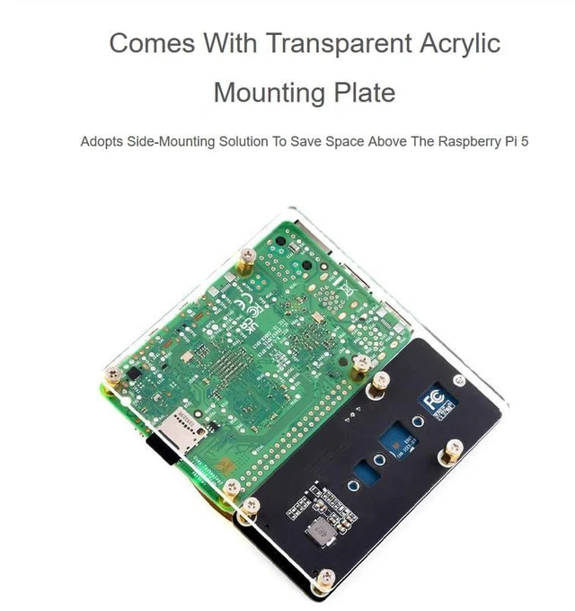 Alt view image 3 of 7 - PCIe to M.2 Adapter Board for Raspberry Pi 5, Support NVMe Protocol Compatible w