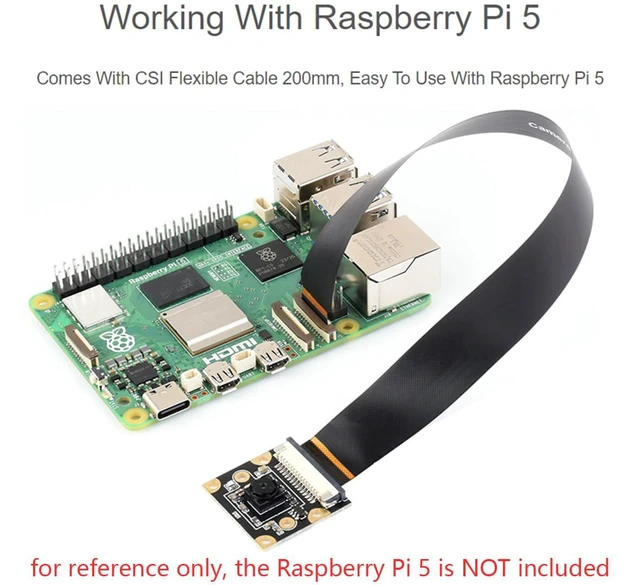 Alt view image 4 of 7 - IMX219 Camera Module for Raspberry Pi 5, 8MP Pixels Pi5 Camera, MIPI-CSI Interfa