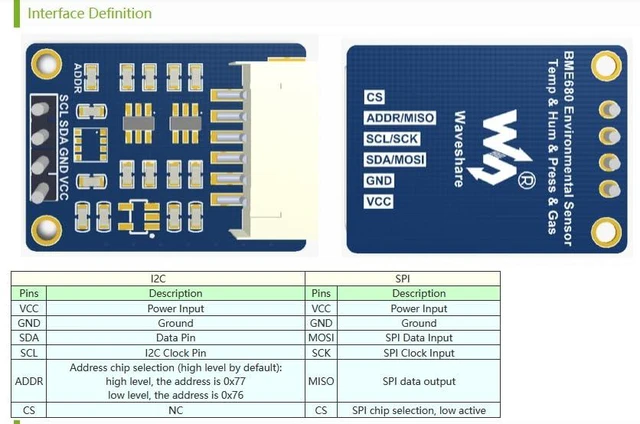 Alt view image 3 of 6 - BME680 Environmental Sensor, Temperature/Humidity/Barometric Pressure/Gas Detect