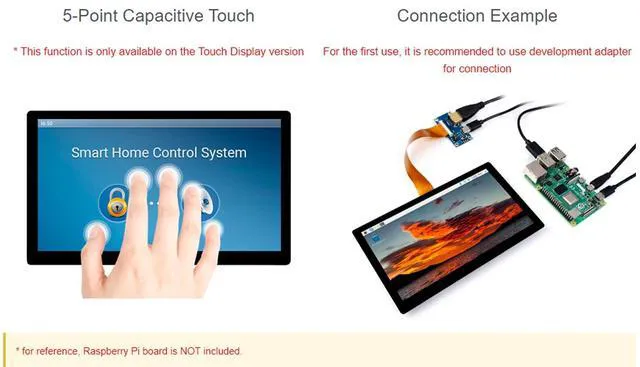 Alt view image 4 of 7 - for Raspberry Pi/Jetson Nano/Windows/PC, 7inch IPS Capacitive Touch Display 1024