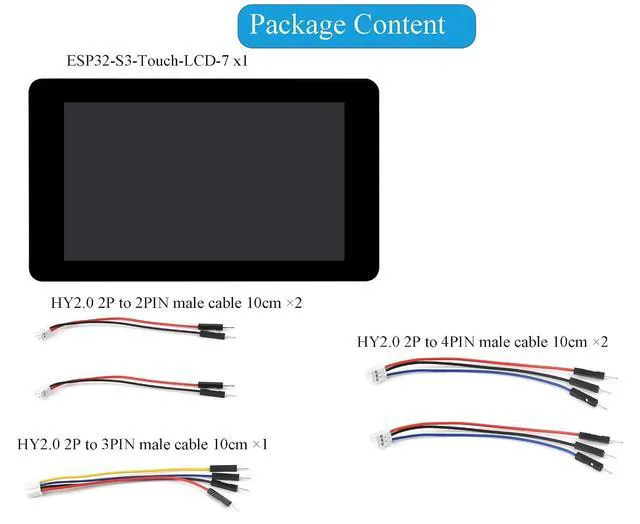 Alt view image 2 of 7 - ESP32-S3 7inch Capacitive Touch Display, ESP32 Development Board with 7inch LCD