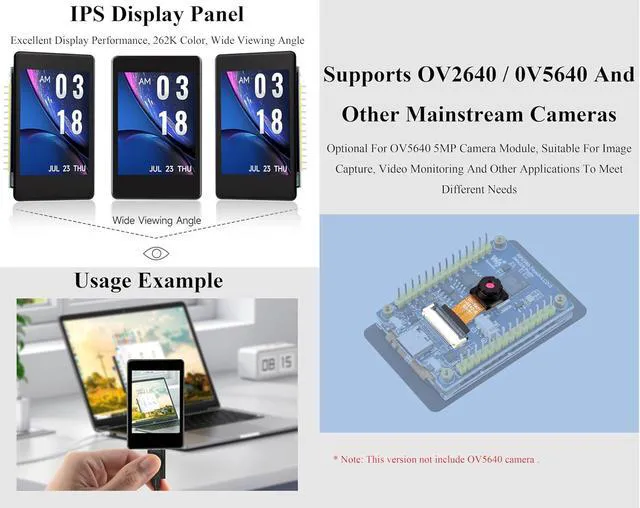 Alt view image 3 of 7 - RP2350 2inch Capacitive Touch Display Development Board, 240x320 IPS LCD, 262K C