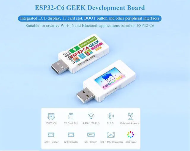 Alt view image 2 of 7 - ESP32-C6 Geek Development Board, Supports Wi-Fi 6, Bluetooth 5 and IEEE 802.15.4