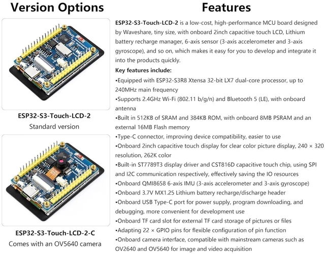 Alt view image 3 of 7 - ESP32-S3 2inch Capacitive Touch Display Development Board, Onboard 2inch IPS Tou