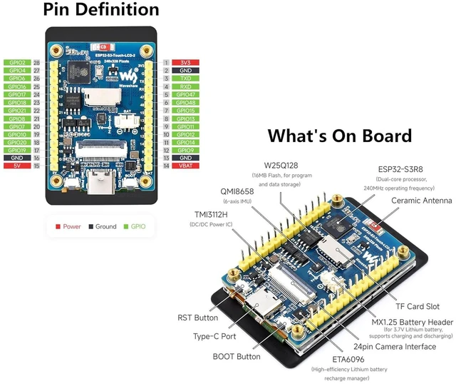 Alt view image 5 of 7 - ESP32-S3 2inch Capacitive Touch Display Development Board, Onboard 2inch IPS Tou