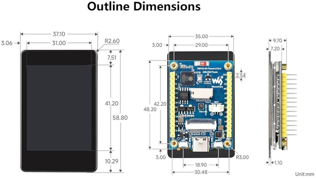 Alt view image 6 of 7 - ESP32-S3 2inch Capacitive Touch Display Development Board, Onboard 2inch IPS Tou