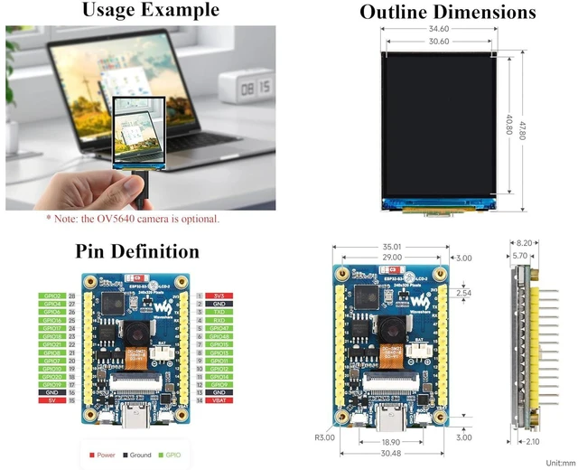 Alt view image 7 of 7 - ESP32-S3 2inch Display Development Board, Onboard 2inch IPS LCD, 240x320 Pixels