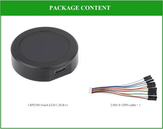 Alt view image 7 of 7 - RP2350 MCU Board with 1.28inch Round Touch Screen 240x240 Pixels IPS Display 65K