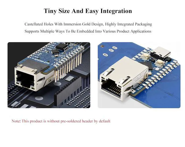 Alt view image 3 of 7 - RP2350-ETH Mini Development Board, RP2350 Ethernet Port Module, RPi Microcontrol