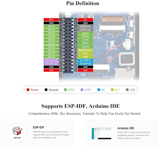 Alt view image 7 of 7 - ESP32-S3 3.5inch Capacitive Touch Display Development Board, 320x480 IPS LCD,WFi