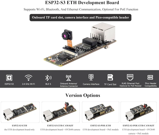 Alt view image 3 of 7 - ESP32-S3 Ethernet Development Board, 10/100Mbps RJ45 ETH Port Support W-i-Fi & B