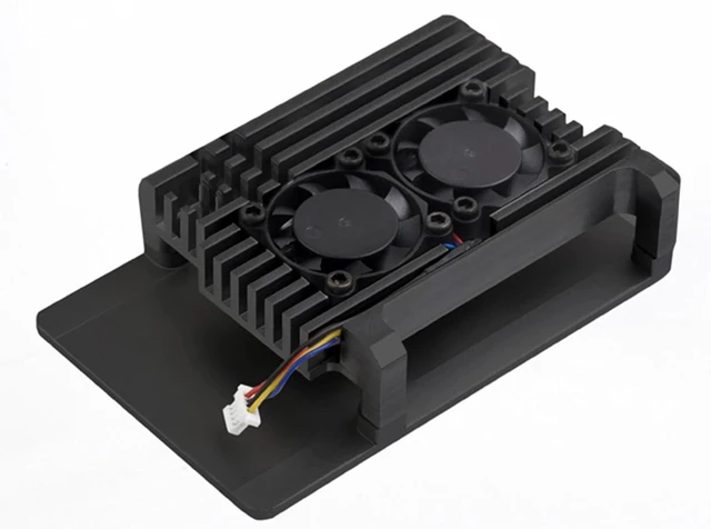 Main image of Aluminium Alloy Case for Raspberry Pi 5, Pi5 Case with Dual Cooling Fans and 4PC