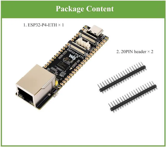 Alt view image 2 of 7 - AI ESP32-P4-ETH Development Board, Based On ESP32-P4, with 100 Mbps RJ45 Etherne