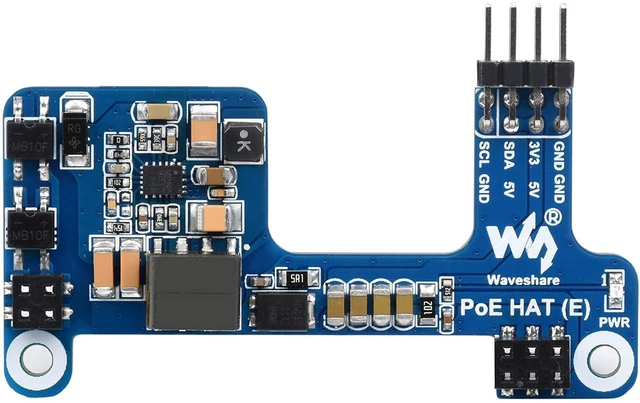 Main image of Power Over Ethernet HAT (E) for Raspberry Pi 4B/3B+, IEEE 802.3af-Compliant, Sup