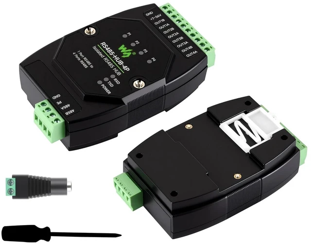 Main image of Industrial Isolated 4-CH RS485 Hub, Expands 4-CH RS485 Sub Ports Via 1-CH RS485